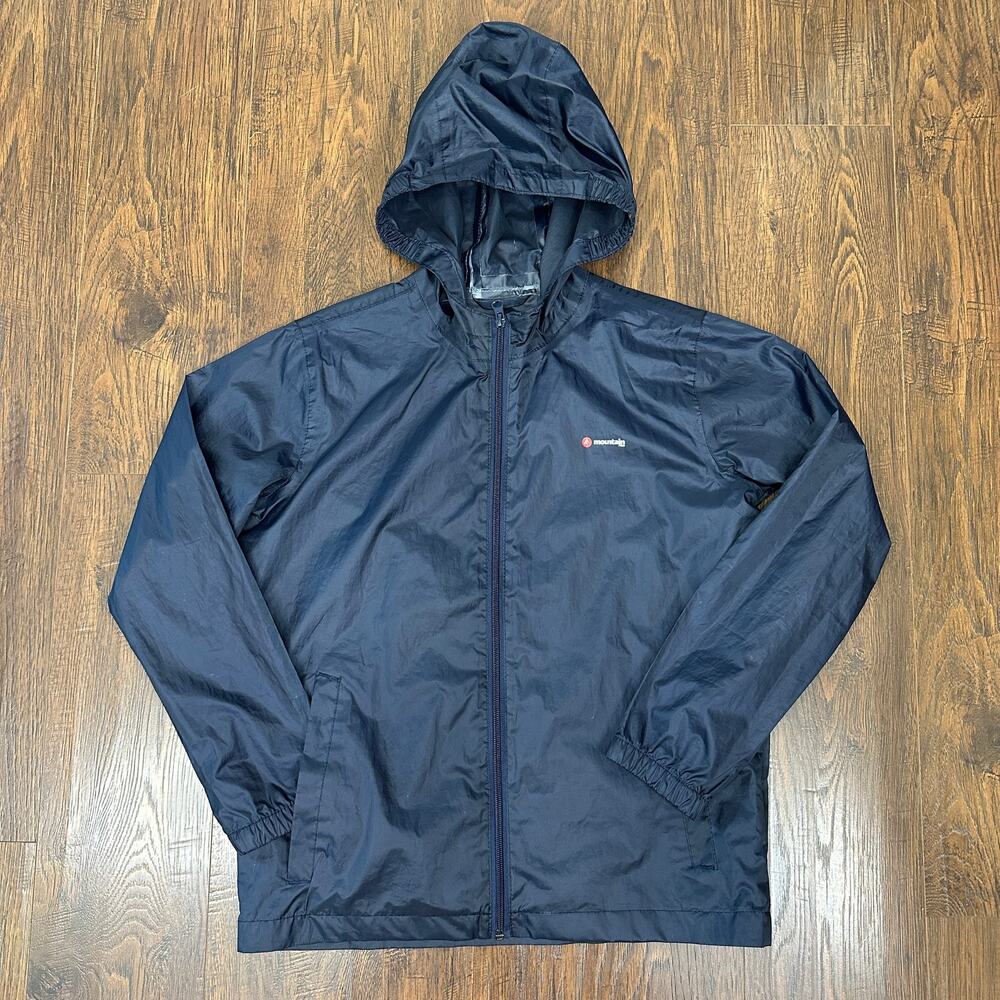 Mountain Pro Jacket Navy Hooded Zip Front Youth 12 Montana Rain Shell Gorpcore